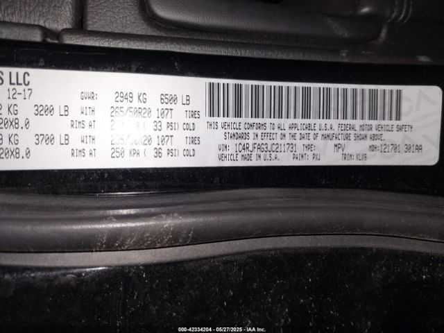 Grand Cherokee Door Glass Window Seal Rubber Left Driver Front 2017 2