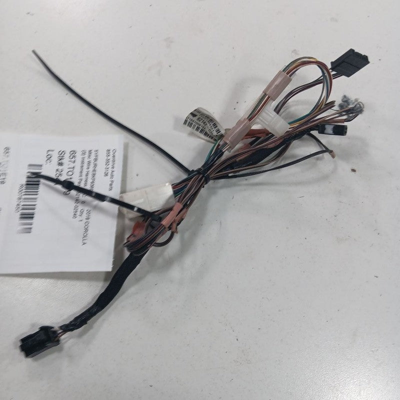 Toyota Corolla Instrument Panel Wires {82142-02540} 2019 2018 2017