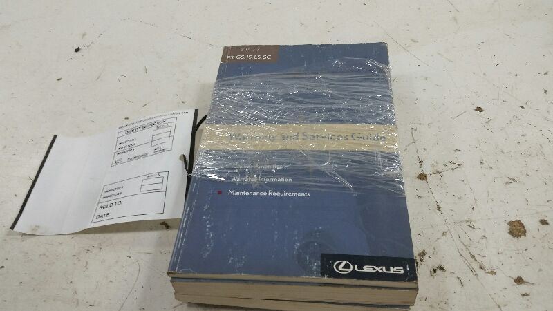 2007 LEXUS IS 250 Owners Manual 2006 2008