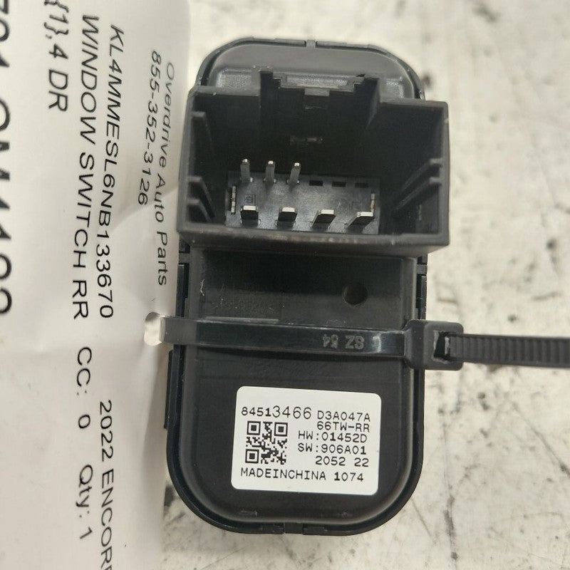 Buick Encore GX Power Window Switch Right Passenger Rear 2022 2023 20