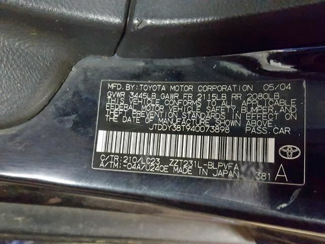485102B280 Passenger Right Strut Front GTS Fits 03-05 TOYOTA CELICA
