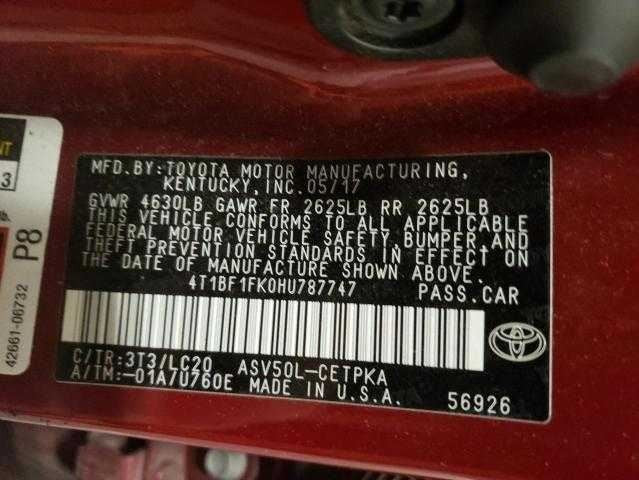 Steering Column Floor Shift VIN F 5th Digit Smart Key Fits 12-17 CAMRY