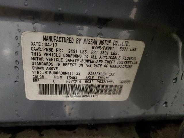 INFINITI QX50 Door Hinge Set Right Rear Passenger 2017 2016 2015 2014