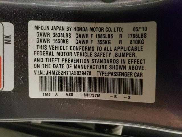 Honda Insight Cowl Vent Panel Hood Rubber Seal 2010 2011 2012 2013 OEM