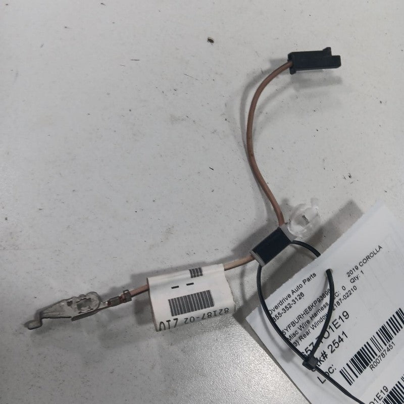 Toyota Corolla Rear Window Wire Harness {82187-02210} 2019 2018 2017