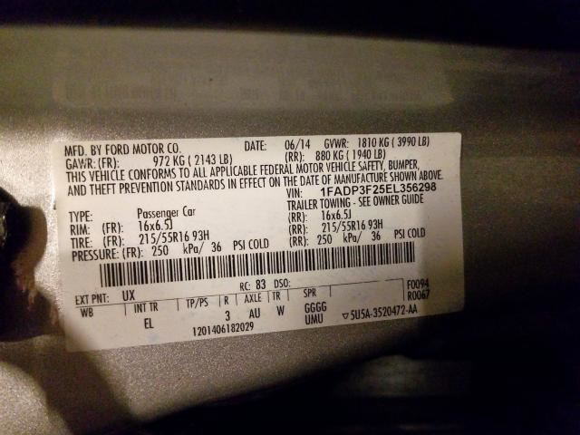 Speaker Left Driver Rear 2014 FORD FOCUS 2012 2013 2015