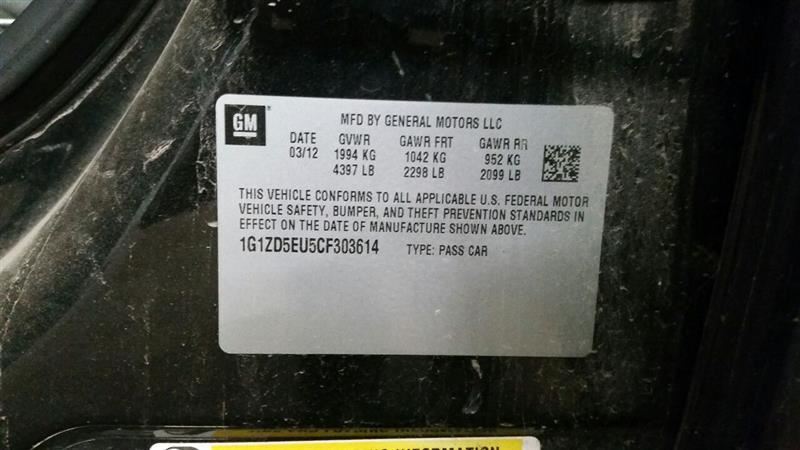 2012 Chevy Malibu Speaker Right Passenger Rear Back OEM 2008 2009 2010 2011