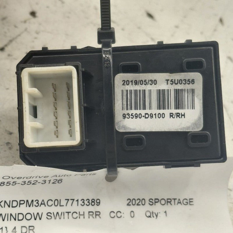 Kia Sportage Power Window Switch Right Passenger Rear 2020 2021 2022