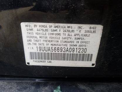 2003 TL On Door Seal Rubber Left Driver Front