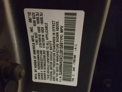 Passenger Right Axle Shaft Rear Axle Fits 12 HONDA CR-V