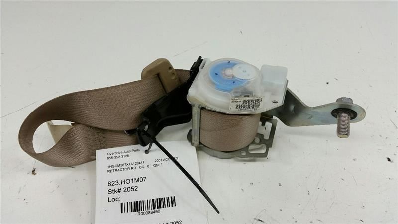 2007 Honda Accord Seat Belt Strap Retractor Right Passenger Rear Back 2005 2006