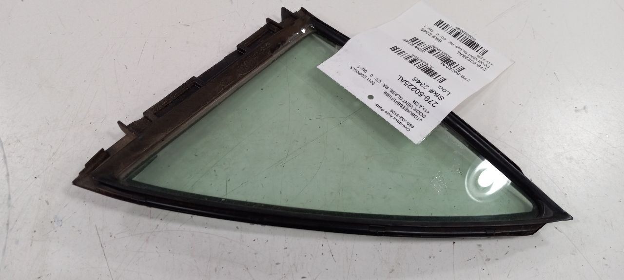 Driver Left Rear Door Vent Glass Window Japan Built Fits 09-13 COROLLA