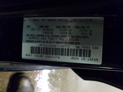 2014 Mazda 6 Engine Knock Sensor 2012 2013