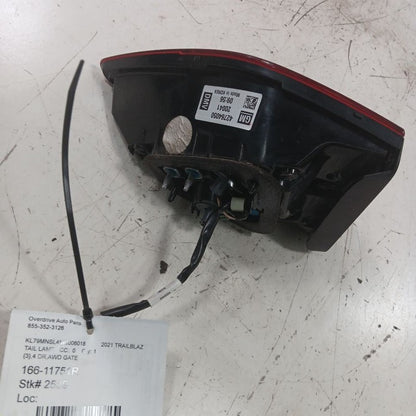 Passenger Tail Light Liftgate Mounted Opt Tvm Fits 21-23 Chevy Trailblazer