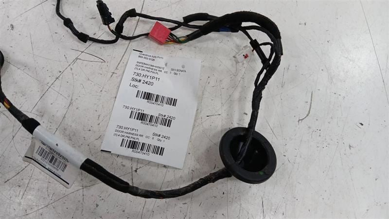 Hyundai Sonata Door Harness Wire Wiring Right Passenger Rear 2011 2012