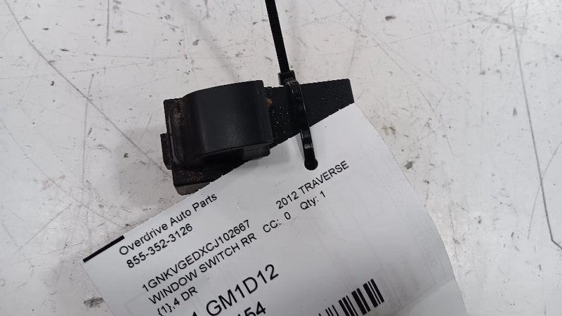 Chevy Traverse Power Window Switch Right Passenger Rear  2010 2011 201