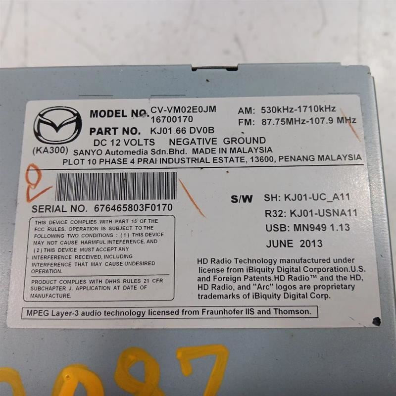 KJ0166DV0A Audio Equipment Radio Receiver With Navigation Fits 13-15 MAZDA CX-5