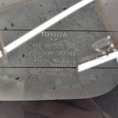 Lower Back Glass Window VIN Fu 7th And 8th Digit Lower 16-22 Toyota Pr
