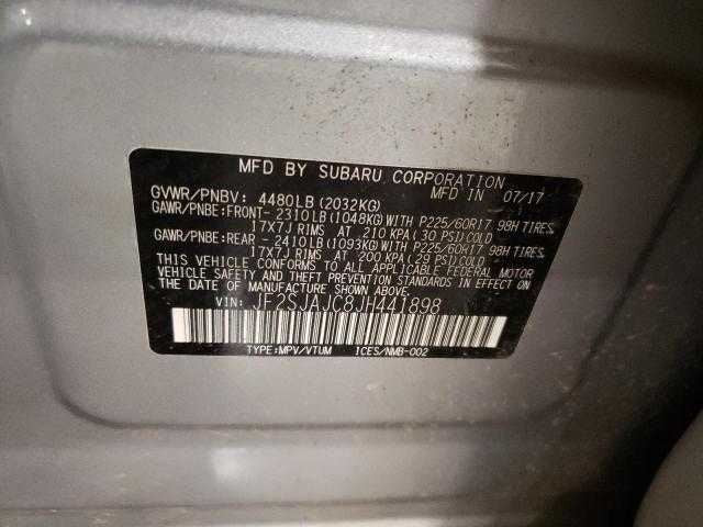 Subaru Forester Door Handle Right Passenger Rear Interior Inside  2017