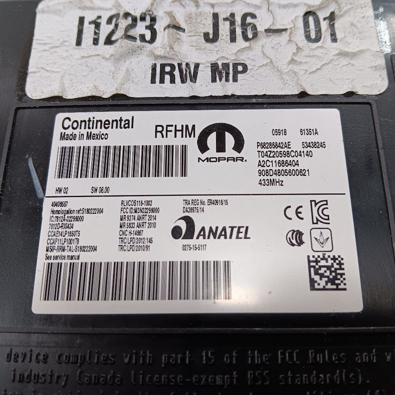 Theft-locking ID 68286842 Computer Control Module 17-18 Jeep Compass O