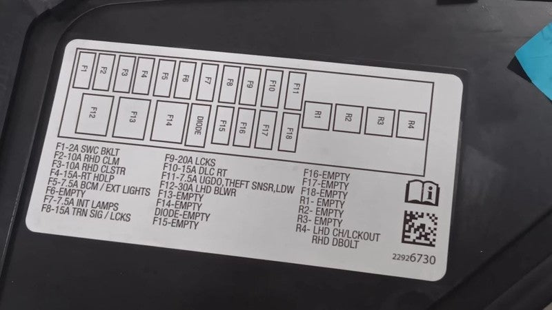 Chevy Volt Dash Side Cover Right Passenger Trim Panel  2011 2012 2013 
