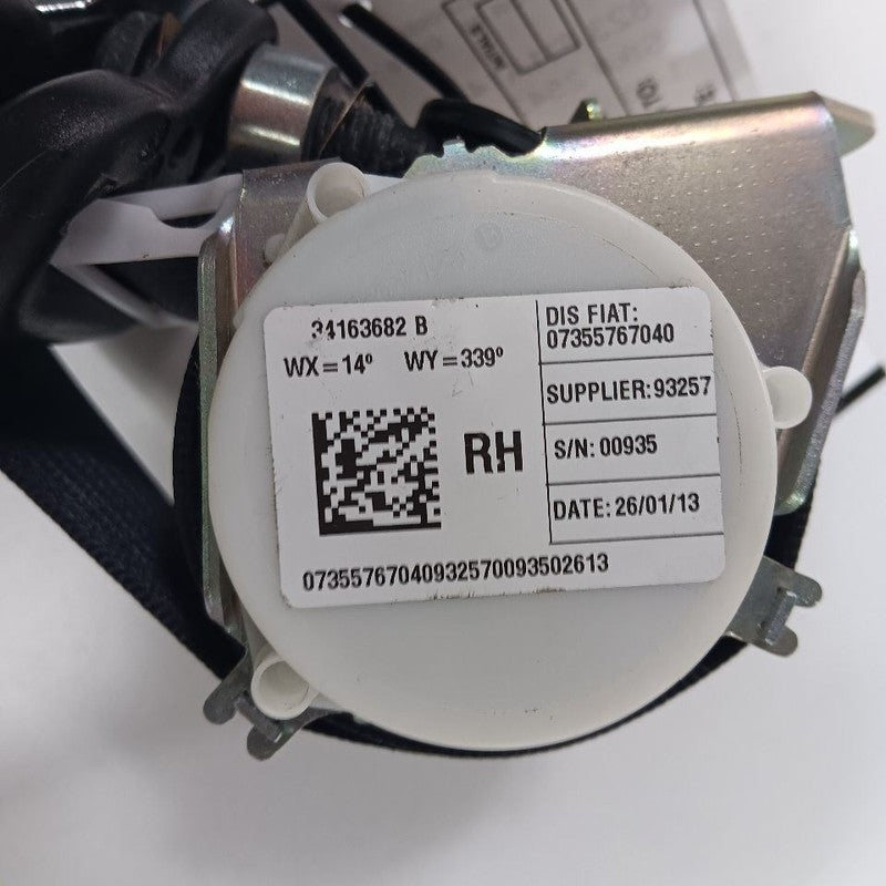 Fiat 500 Seat Belt Strap Retractor Right Passenger Rear Back  2014 2015 2016