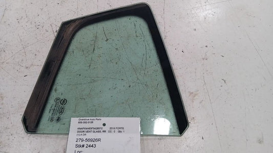 Passenger Right Rear Door Vent Window Glass Sedan Fits 14-18 FORTE OEM