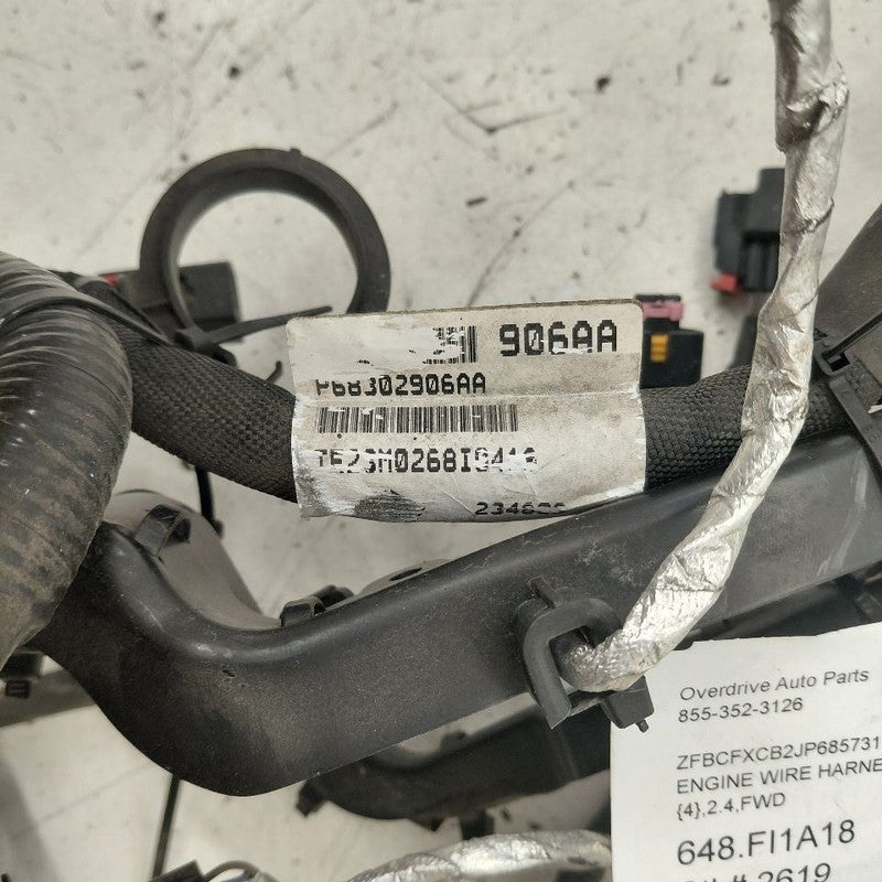 2018 Fiat 500 X Model Engine Wire Wiring Harness