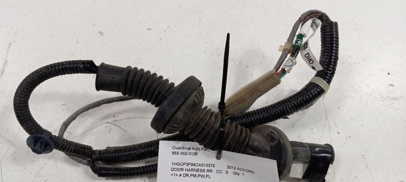 Honda Accord Door Harness Wire Wiring Right Passenger Rear 2012 2011 2