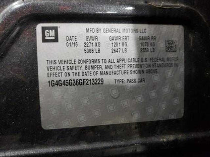 Buick Lacrosse On Door Seal Rubber Right Passenger Rear Back 2013 2014