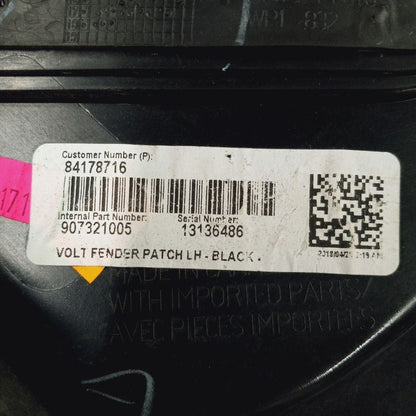 Chevy Volt Driver Left Front Fender Trim {23410380} 2019 2018 2017 201