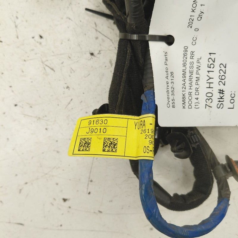 Hyundai Kona Door Harness Wire Wiring Right Passenger Rear  2021 2020 