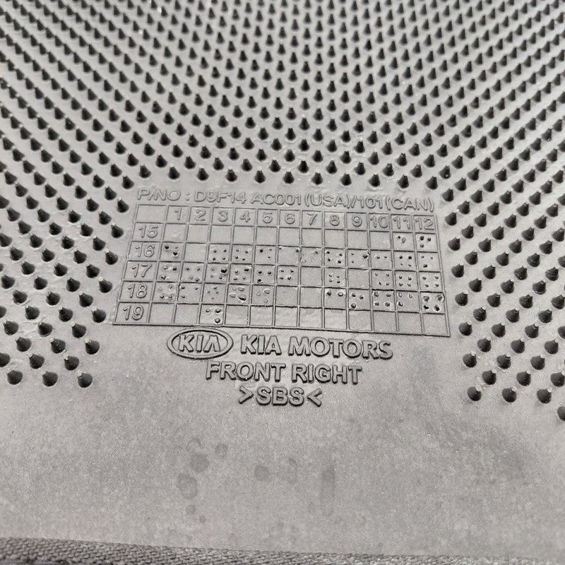 Kia Sportage Floor Mat Right Passenger Front  2020 2021 2022