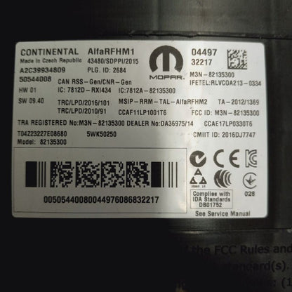 Alfa Romeo Stelvio Passive Entry Control Module {50544008} 2018 2019 2