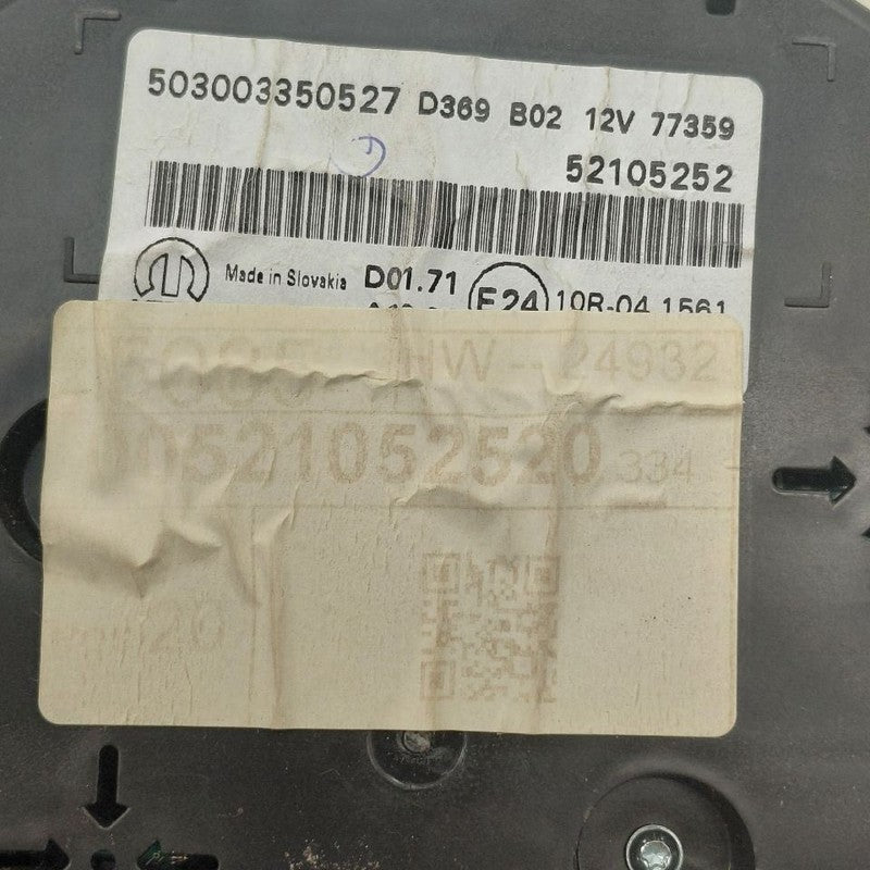 2018 Fiat 500 X Model Speedometer Gauge Cluster