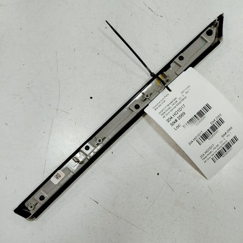Honda Civic Passenger Right Front Door Garnish {83520TBA20} 2018 2017 2016