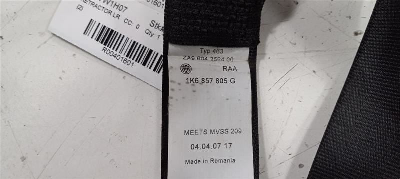 Volkswagen Rabbit Seat Belt Strap Retractor Left Rear Back 2006 2007 2