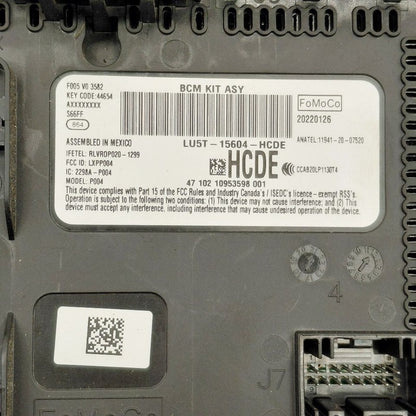 Ford Escape Cabin Fuse Box Interior Inner Under Dash  2022 2023 2024