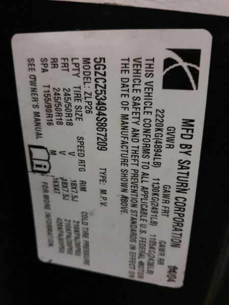 Saturn Vue Seat Headrest Front Head Rest 2004 2005 2006 2007