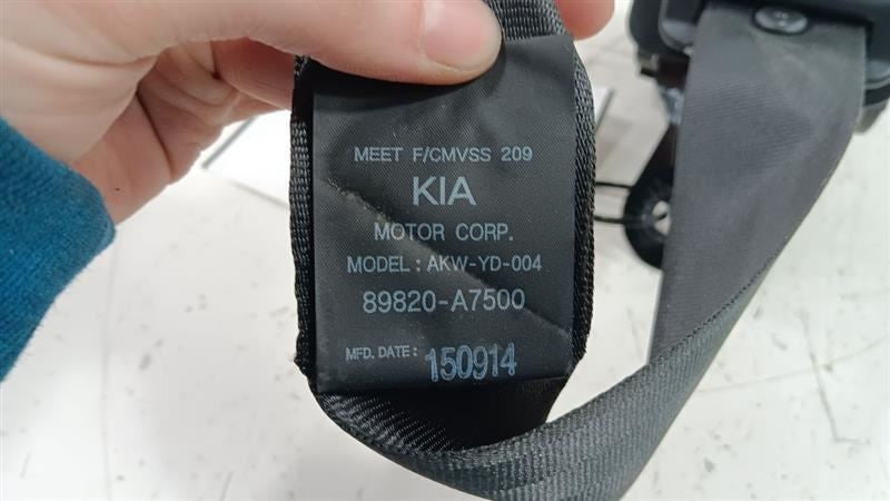 Kia Forte Seat Belt Strap Retractor Right Passenger Rear Back 2016 2015 2014