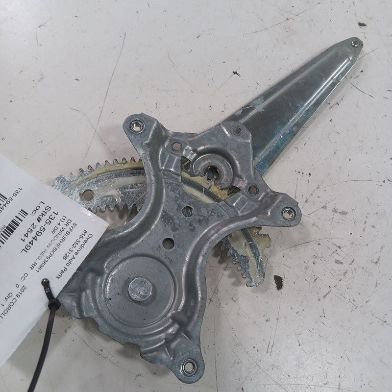 Left Rear Window Regulator Track Sedan Fits 14-19 Toyota Corolla OEM