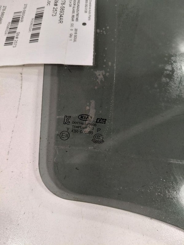 Passenger Right Rear Door Glass Window Privacy Tint Fits 14-19 Kia Sou