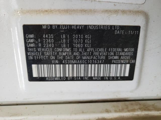 Subaru Legacy Door Glass Window Seal Rubber Left Rear Back 2010 2011 2