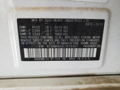 Subaru Legacy Door Glass Window Seal Rubber Left Rear Back 2010 2011 2