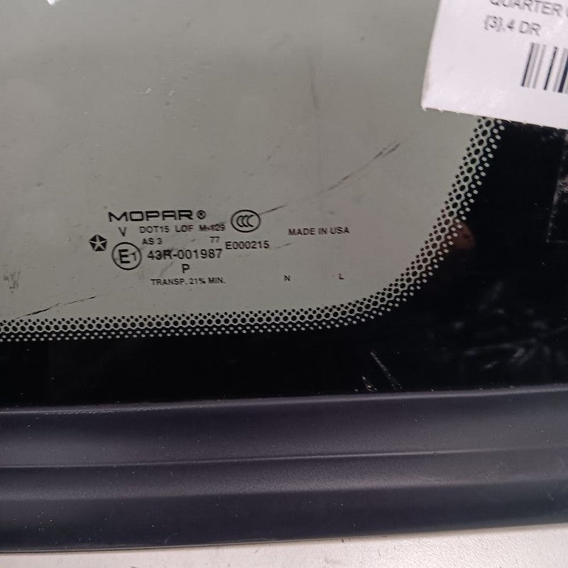 Passenger Quarter Glass Window Privacy Tint Black Trim 14-18 Jeep Cherokee