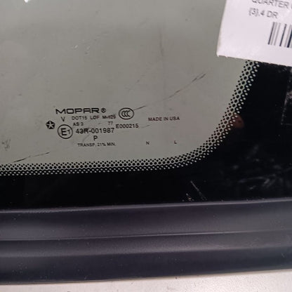 Passenger Quarter Glass Window Privacy Tint Black Trim 14-18 Jeep Cherokee