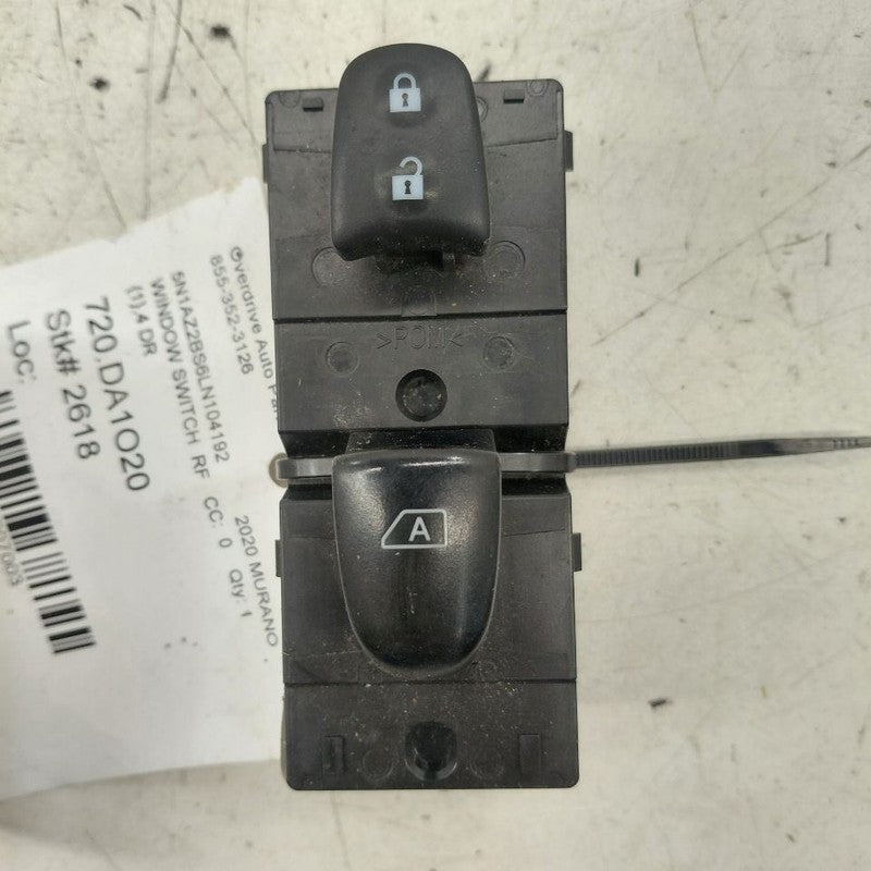 Nissan Murano Power Window Switch Right Passenger Front  2020 2021 202