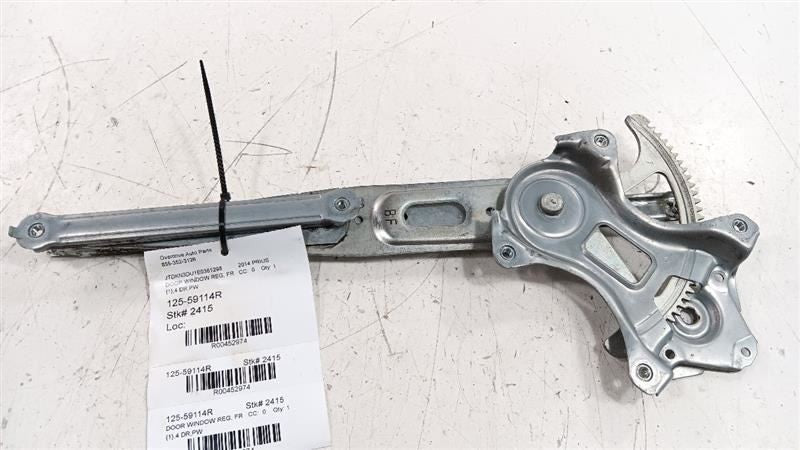 6980152070 Passenger Right Window Regulator Track Only Windows Fits 04-15 PRIUS