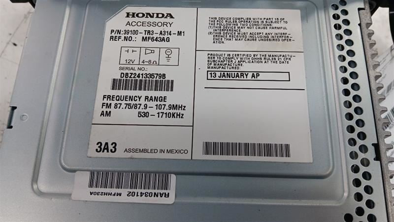 39170TR3A31 Audio Equipment Radio Receiver Assembly Sedan Hf Fits 13-15 Honda Civic 