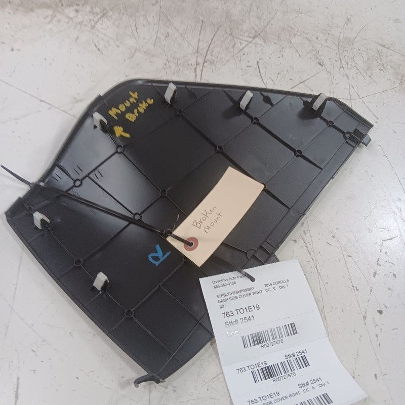 Toyota Corolla Dash Side Cover Right Passenger Trim Panel  2019 2018 2017